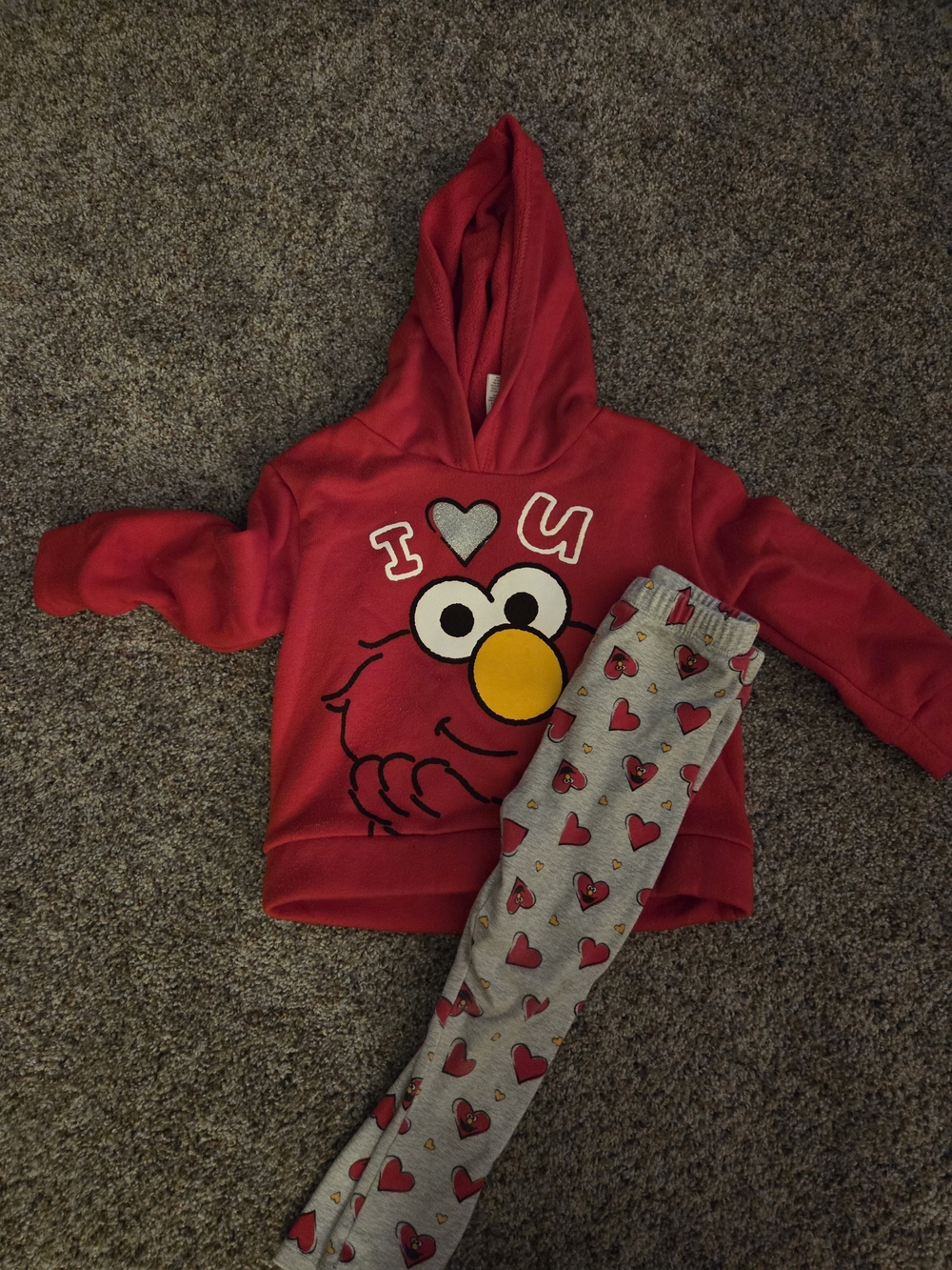 Sesame Street Red Elmo Graphic Hoodie with Silver Heart Detail